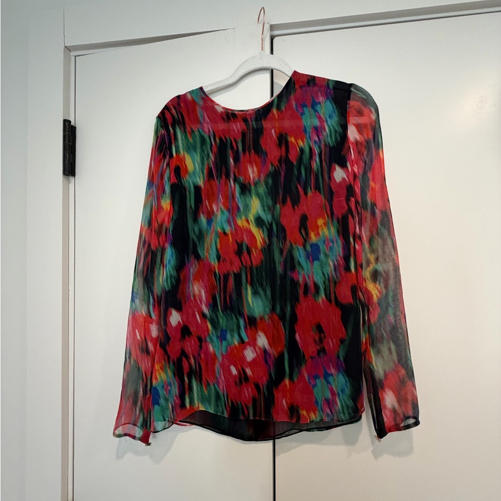 Jason Wu Vibrant Floral Sheer Blouse
